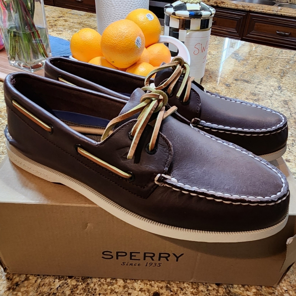 SPERRY Original Plushwave Boat Shoe Size 11 W Brown - Picture 2 of 16